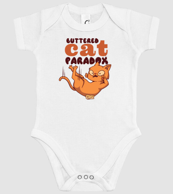 Paradox pisică cu unt model alb pe tricou