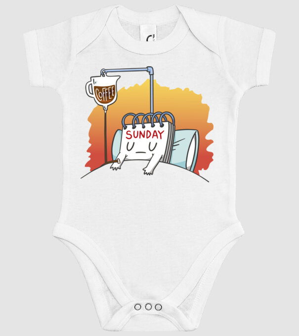 Oboseala de duminică model alb pe tricou