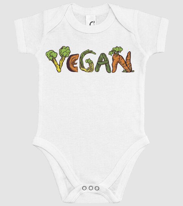 Inscripție legume vegan model alb pe tricou