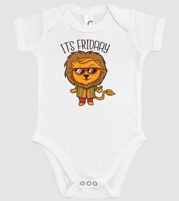 În sfârșit, vineri Leu model alb pe tricou