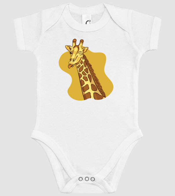 Girafă amuzantă model alb pe tricou
