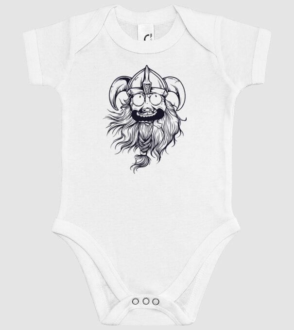 Viking model alb pe tricou