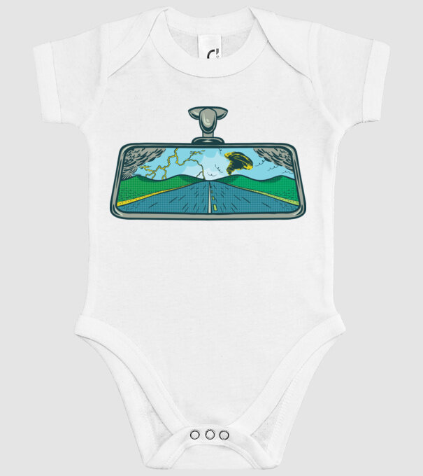 Oglindă retrovizoare model alb pe tricou