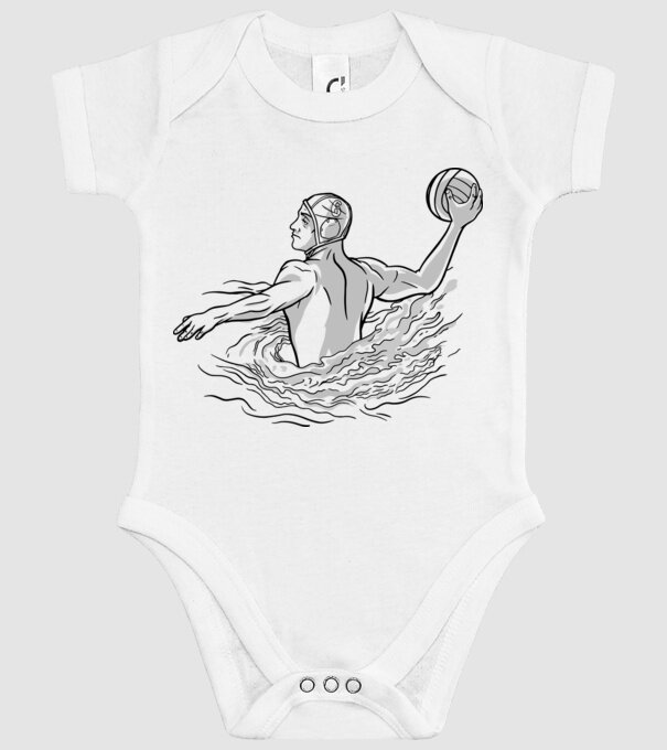 Jucător polo pe apă model alb pe tricou