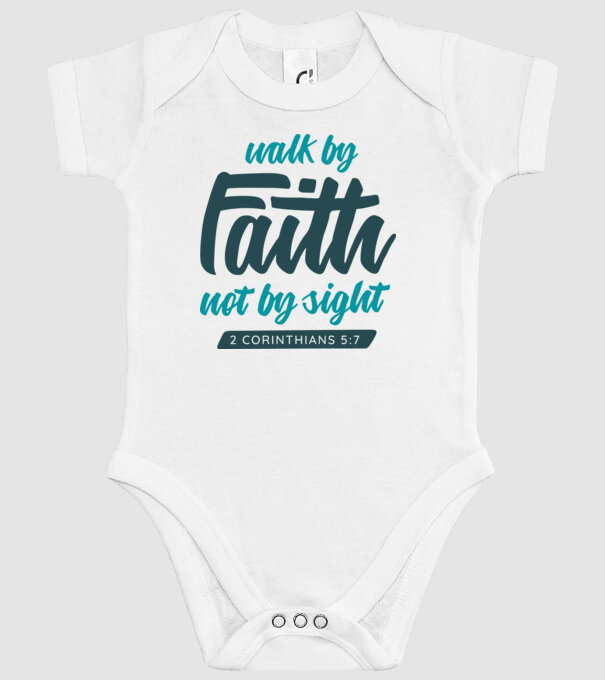 Walk by faith - Religie model alb pe tricou