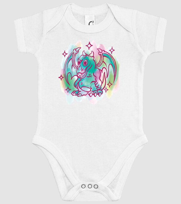 Acuarelă Dragon model alb pe tricou