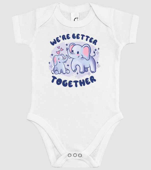 'We''re Better Together Elephant' model alb pe tricou