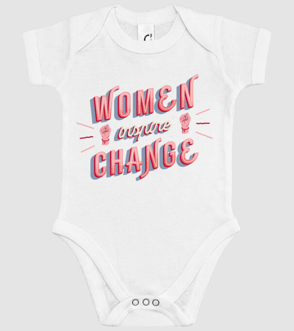 Women inspire change Ziua Femeii model alb pe tricou