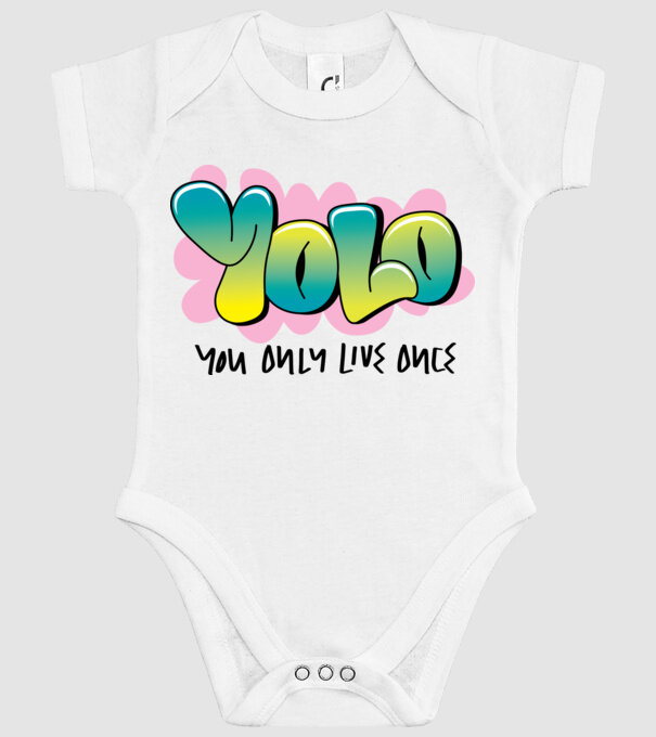 YOLO - You only live once model alb pe tricou