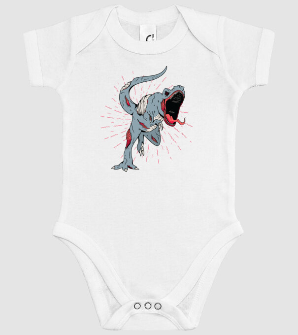 T-rex Zombie model alb pe tricou