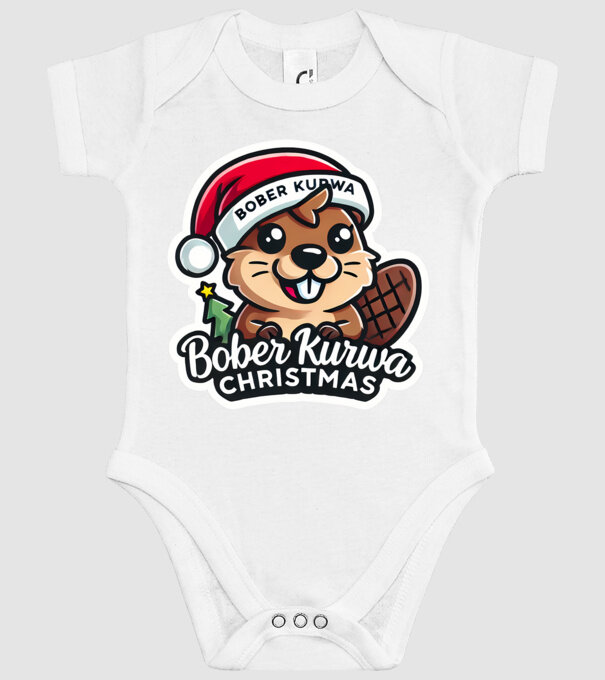 Bober Kurwa Christmas 1 model alb pe tricou