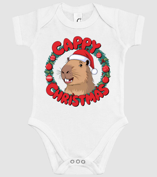 Cappy Christmas 1 model alb pe tricou