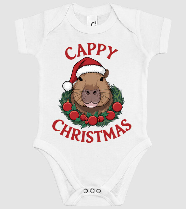 Cappy Christmas 2 model alb pe tricou