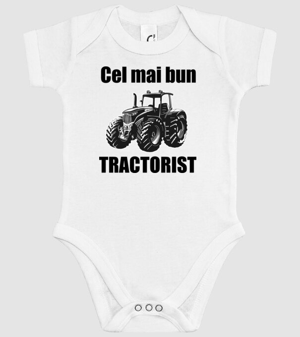 Cel mai bun tractorist model alb pe tricou