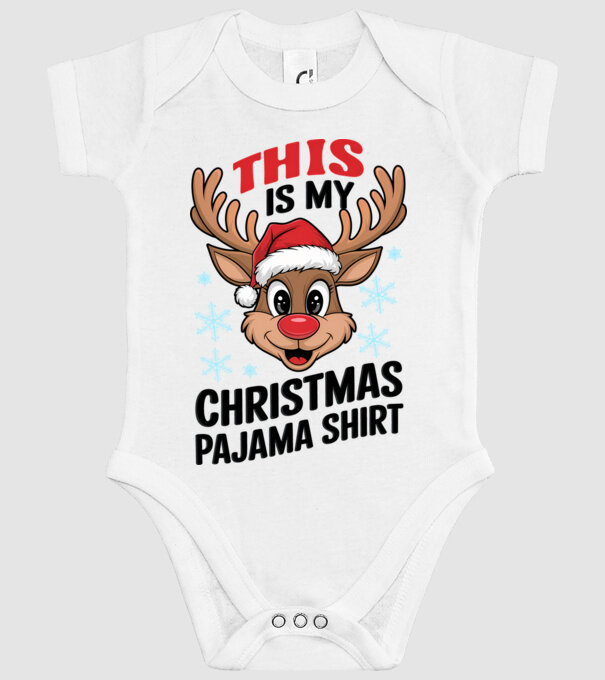 Christmas Pajama Reindeer Alb model alb pe tricou