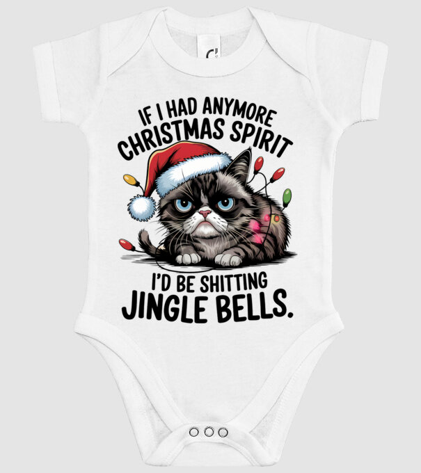 Christmas Spirit Grumpy Cat Alb model alb pe tricou