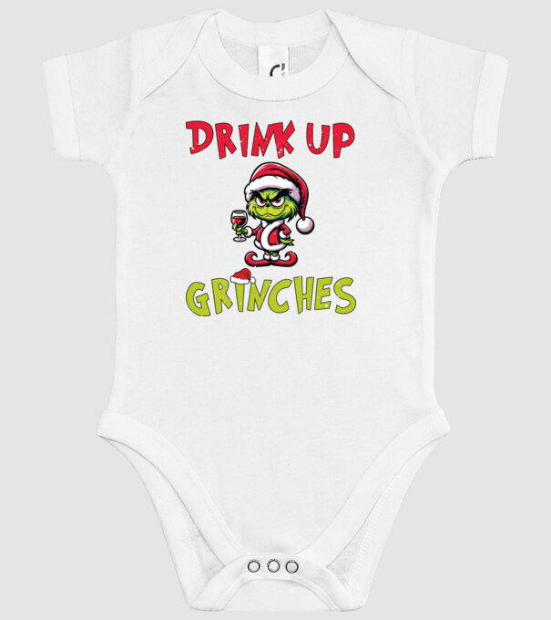 Drink up Grinches model alb pe tricou