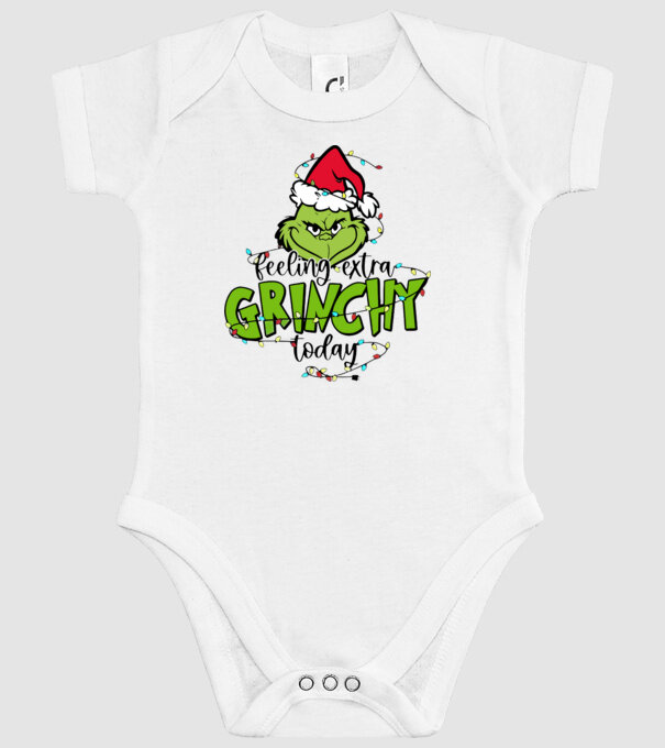 Feeling extra Grinchy today model alb pe tricou