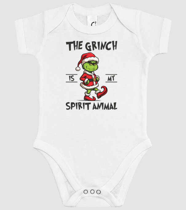 Grinch is my spirit animal model alb pe tricou