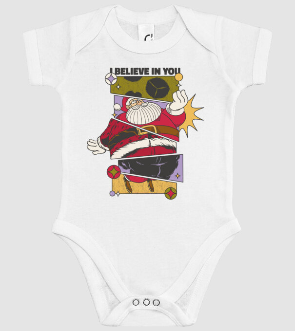 I believe in you Santa model alb pe tricou