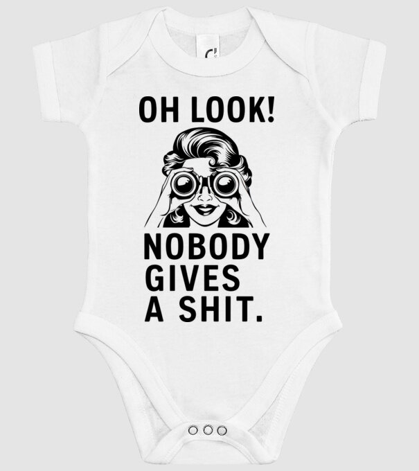 Nobody Gives a shit model alb pe tricou