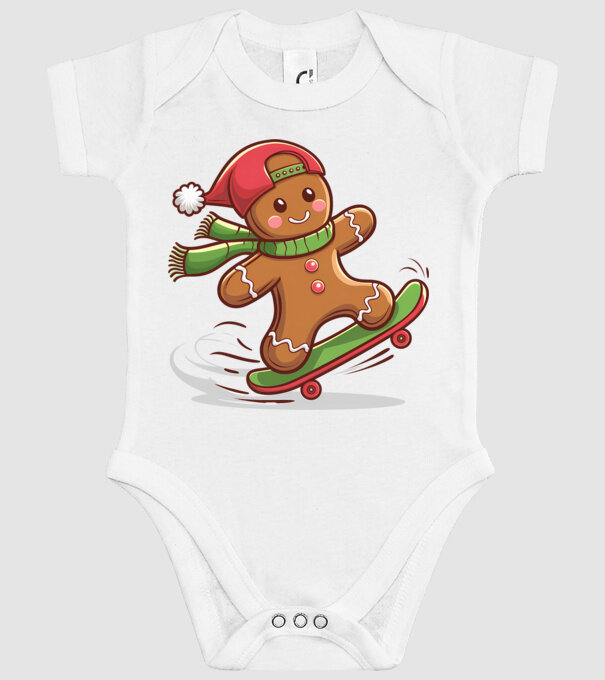 Patinator de turtă dulce model alb pe tricou