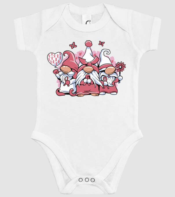 Pink christmas Gnomes model alb pe tricou
