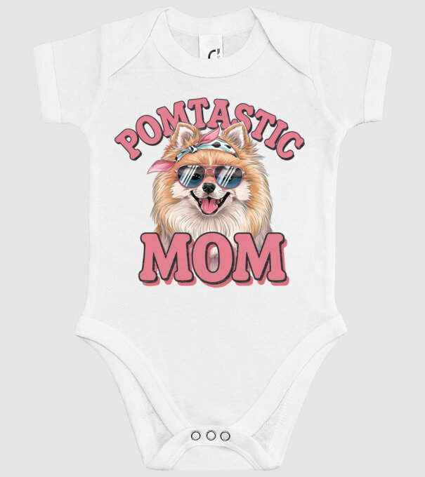 Pomtastic Mom model alb pe tricou