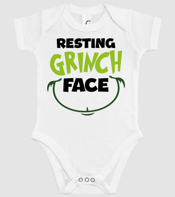 Resting Grinch face model alb pe tricou
