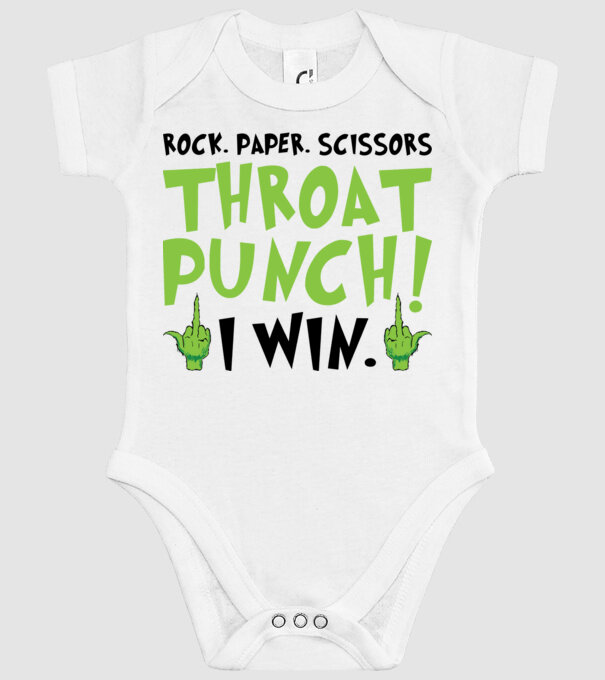 Rock paper scissors - Grinch model alb pe tricou