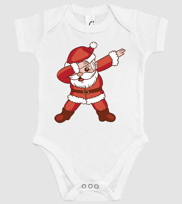 Santa Dab model alb pe tricou