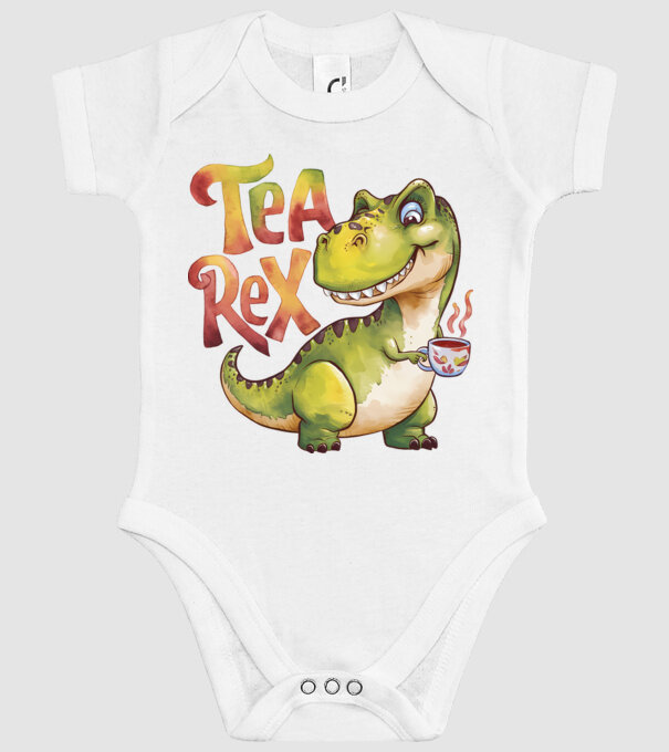 Tea Rex model alb pe tricou