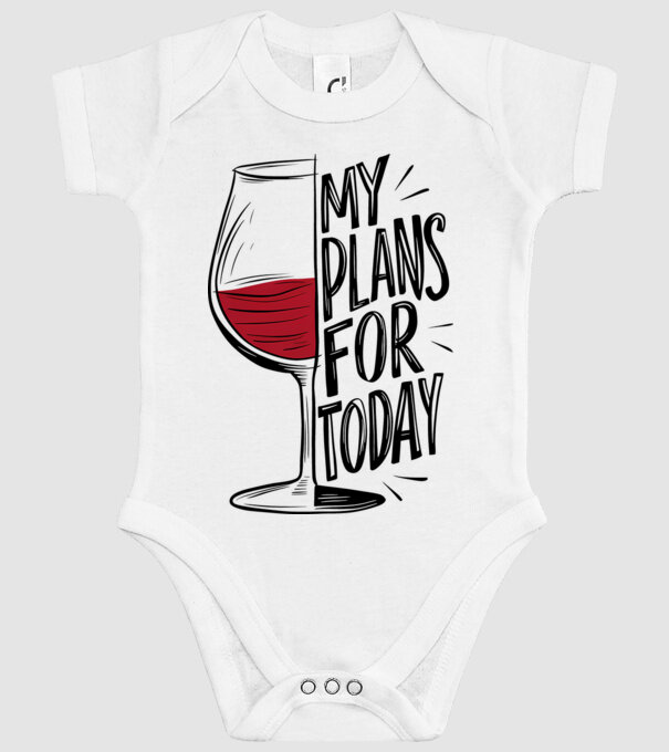 Wine Plans For Today Alb model alb pe tricou