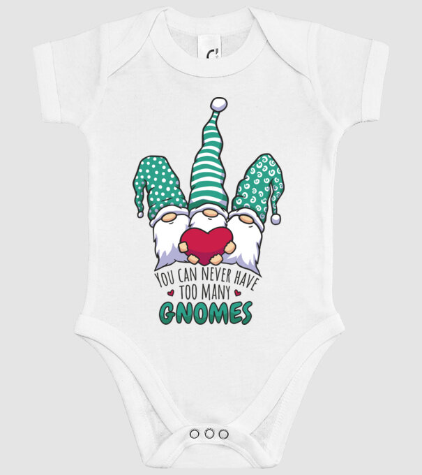 You can never have too many Gnomes model alb pe tricou