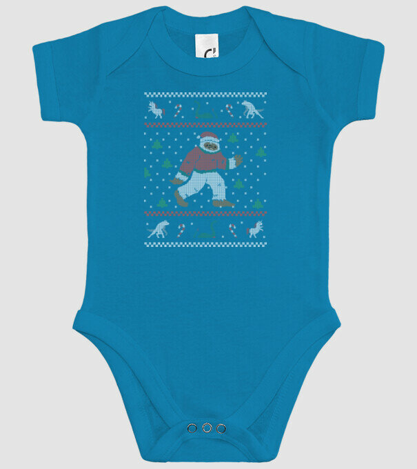 Ugly Sweater Yeti model turcoaz pe tricou