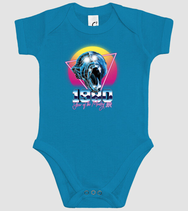 1980 Year of the Monkey model turcoaz pe tricou