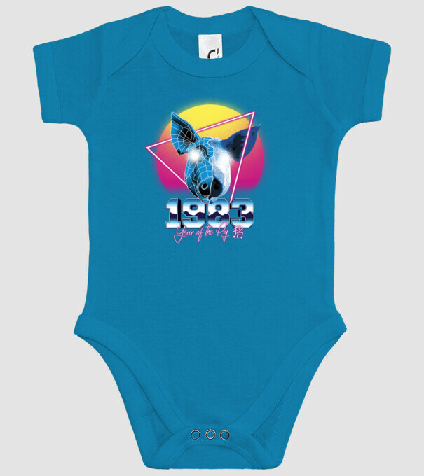 1983 Year of the Pig model turcoaz pe tricou