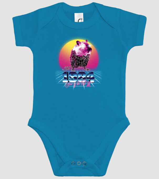 1984 Year of the Rat model turcoaz pe tricou