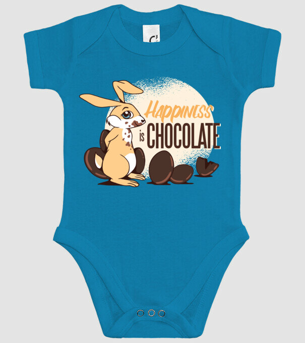 Fericirea este ciocolata model turcoaz pe tricou