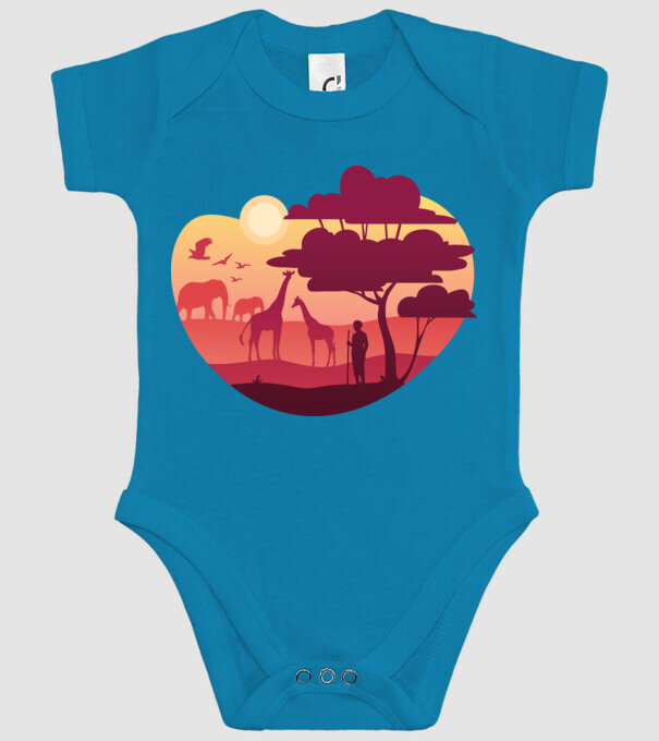 Peisaj african model turcoaz pe tricou