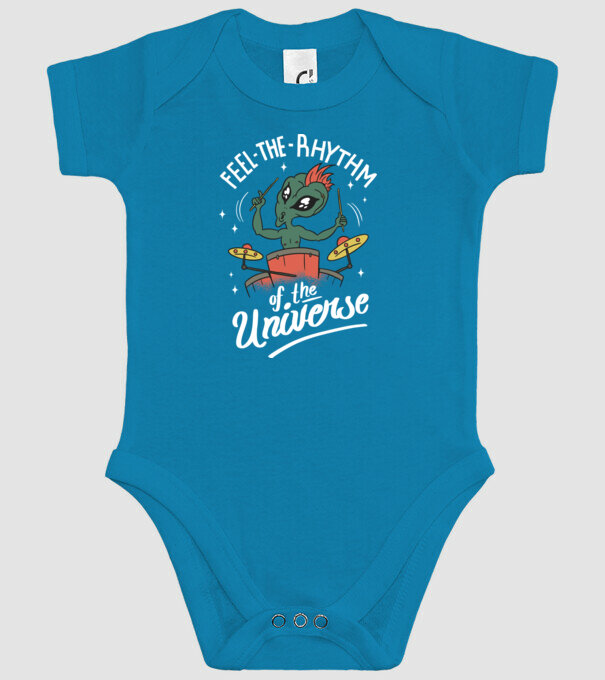 Alien baterist model turcoaz pe tricou