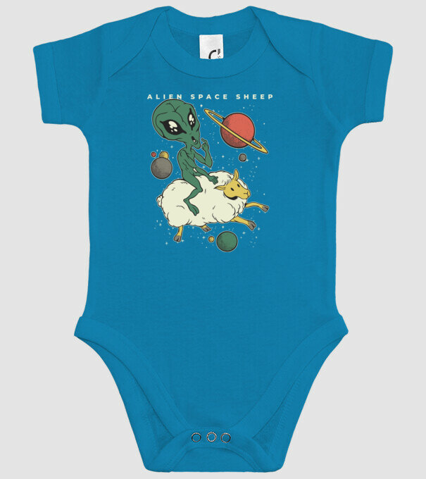 Alien În spațiu model turcoaz pe tricou