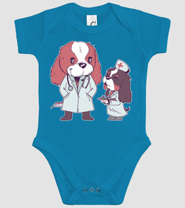 Veterinar câini model turcoaz pe tricou