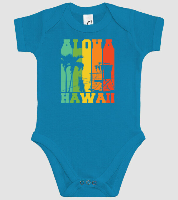 Aloha Hawaii model turcoaz pe tricou