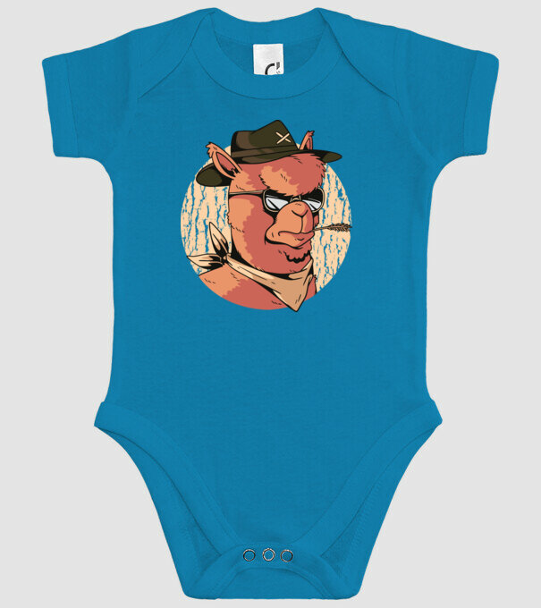 Alpaka model turcoaz pe tricou