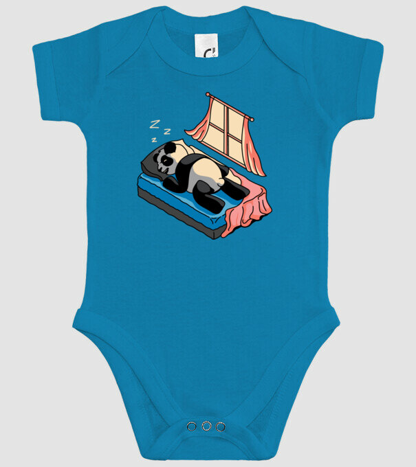 Panda dormind model turcoaz pe tricou