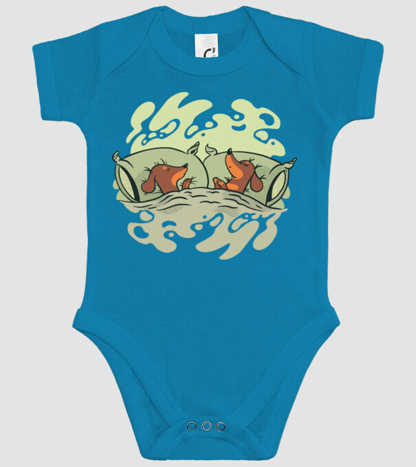 Teckeli dormind model turcoaz pe tricou