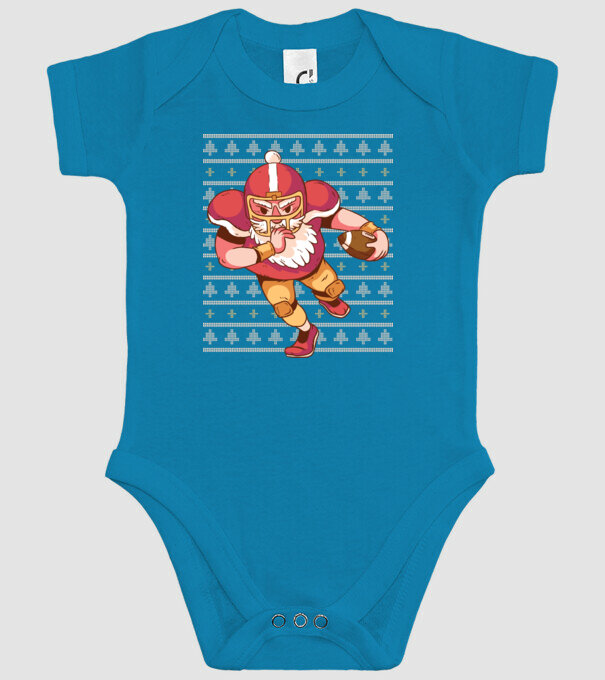 Fotbal american Moș Crăciun Touchdown Touchdown tricou Pulover urât cu model model turcoaz pe tricou