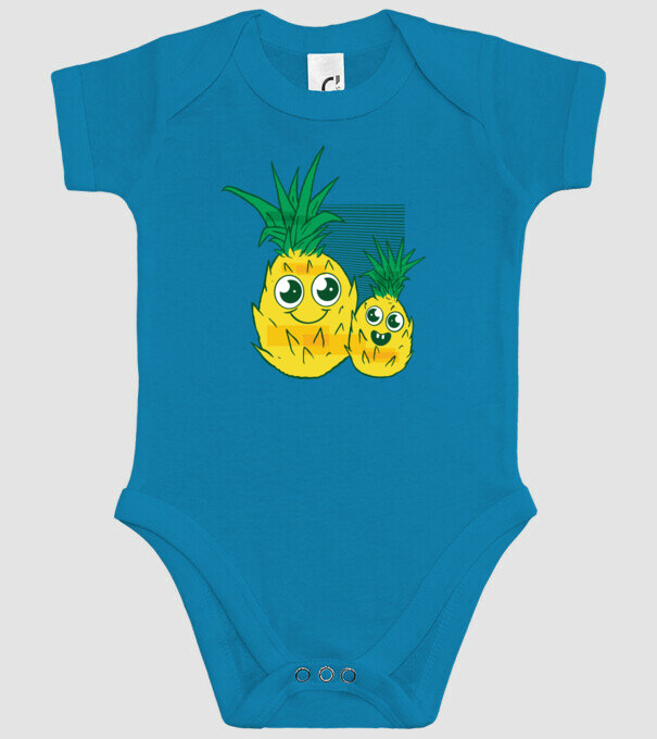 Familie Ananas model turcoaz pe tricou