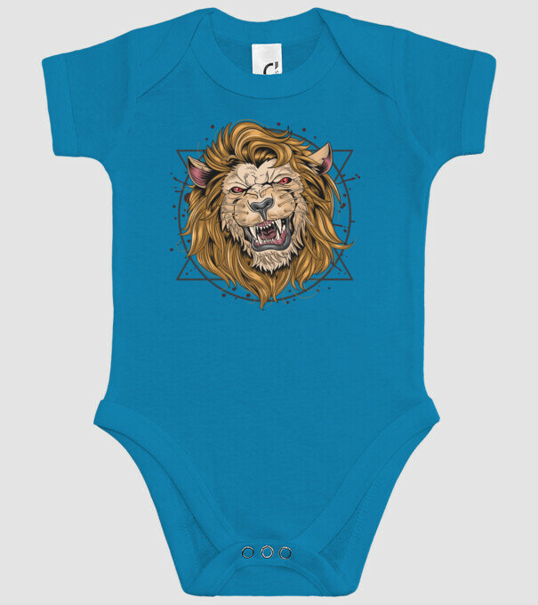 angry lion model turcoaz pe tricou